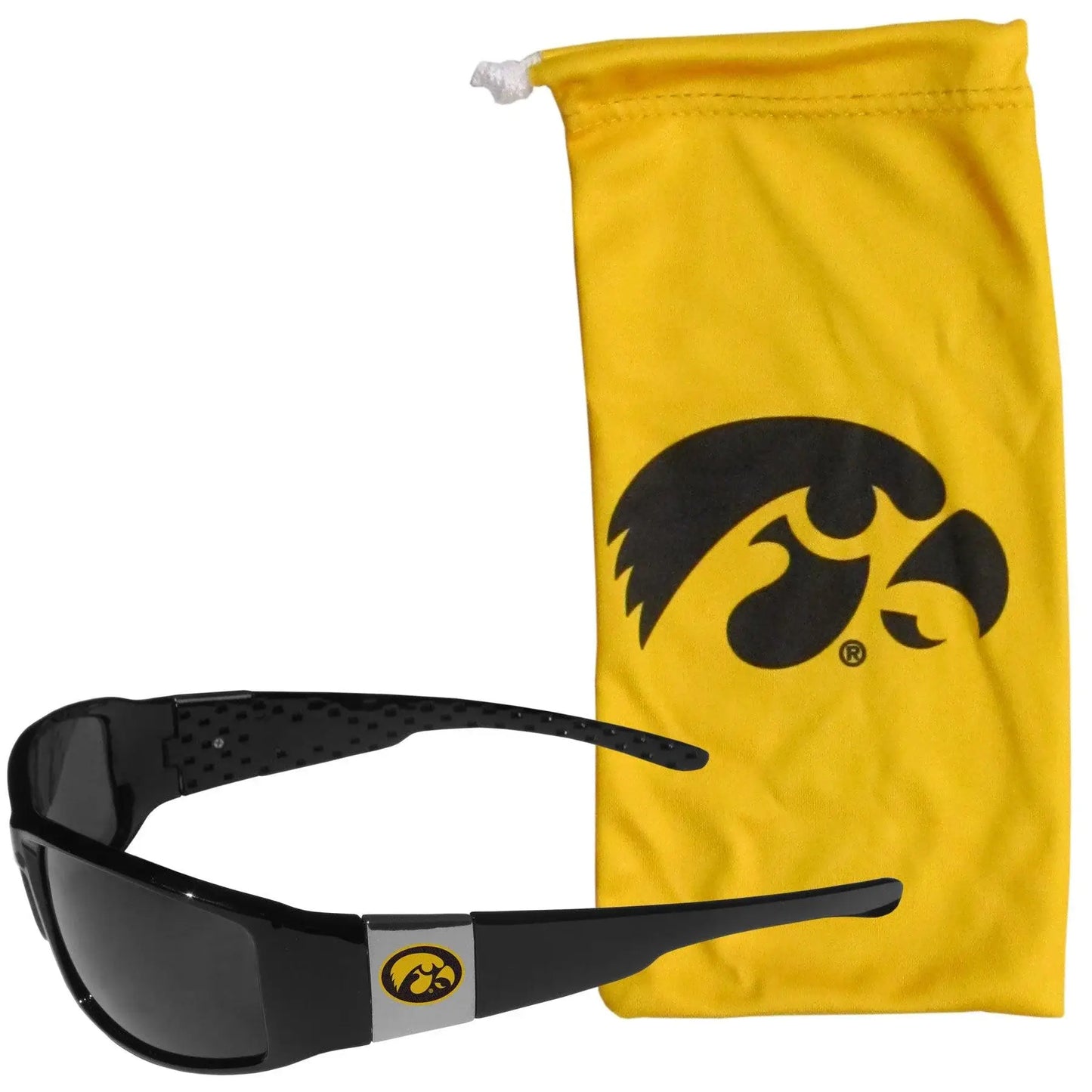 Iowa Hawkeyes Chrome Wrap Sunglasses and Bag - Siskiyou Buckle - Flyclothing LLC