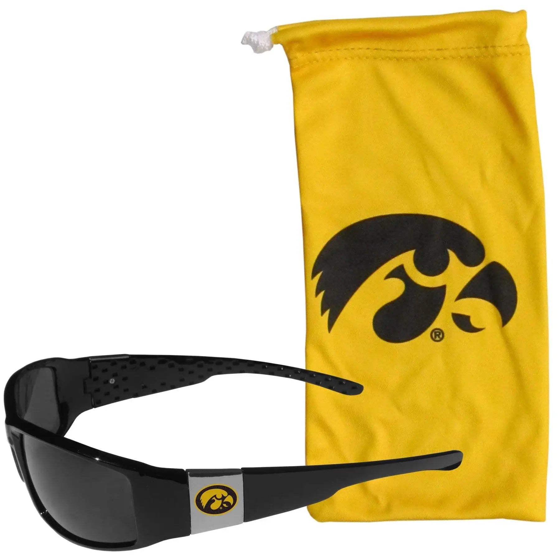 Iowa Hawkeyes Chrome Wrap Sunglasses and Bag - Siskiyou Buckle - Flyclothing LLC