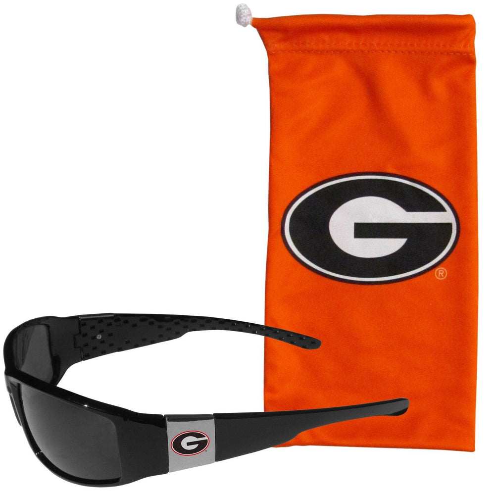 Georgia Bulldogs Chrome Wrap Sunglasses and Bag - Siskiyou Buckle