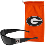 Georgia Bulldogs Chrome Wrap Sunglasses and Bag - Siskiyou Buckle