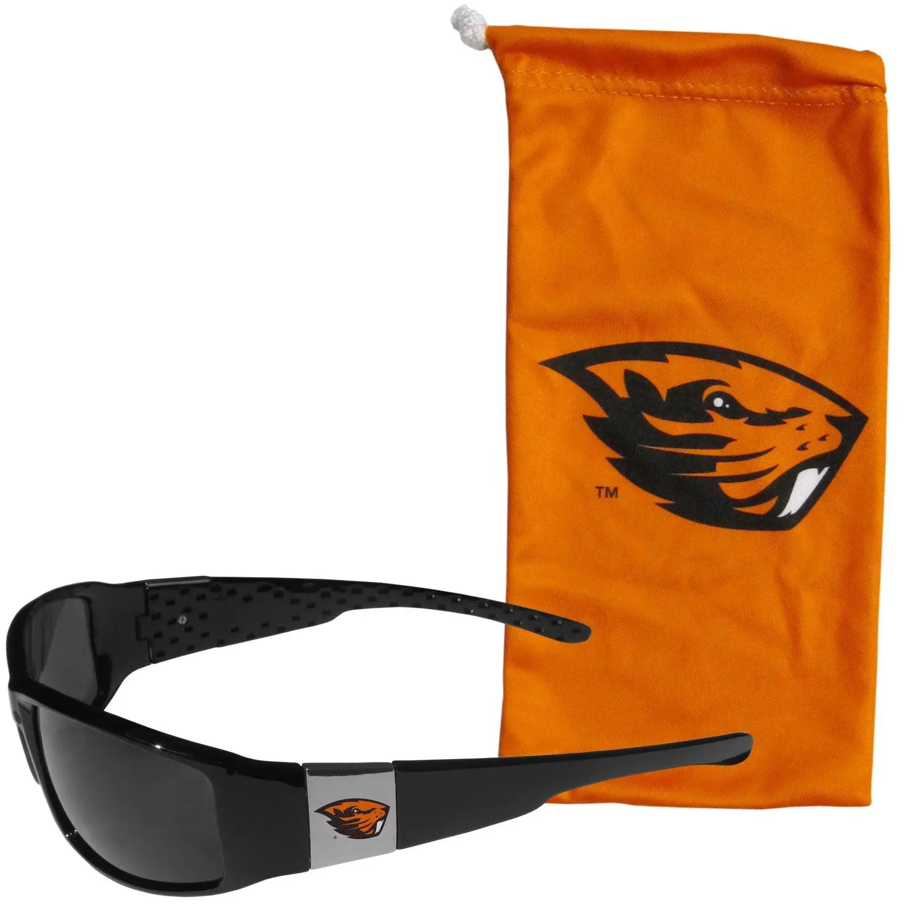 Oregon St. Beavers Chrome Wrap Sunglasses and Bag - Siskiyou Buckle - Flyclothing LLC