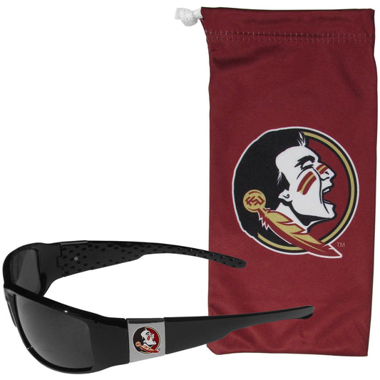 Florida St. Seminoles Chrome Wrap Sunglasses and Bag - Siskiyou Buckle