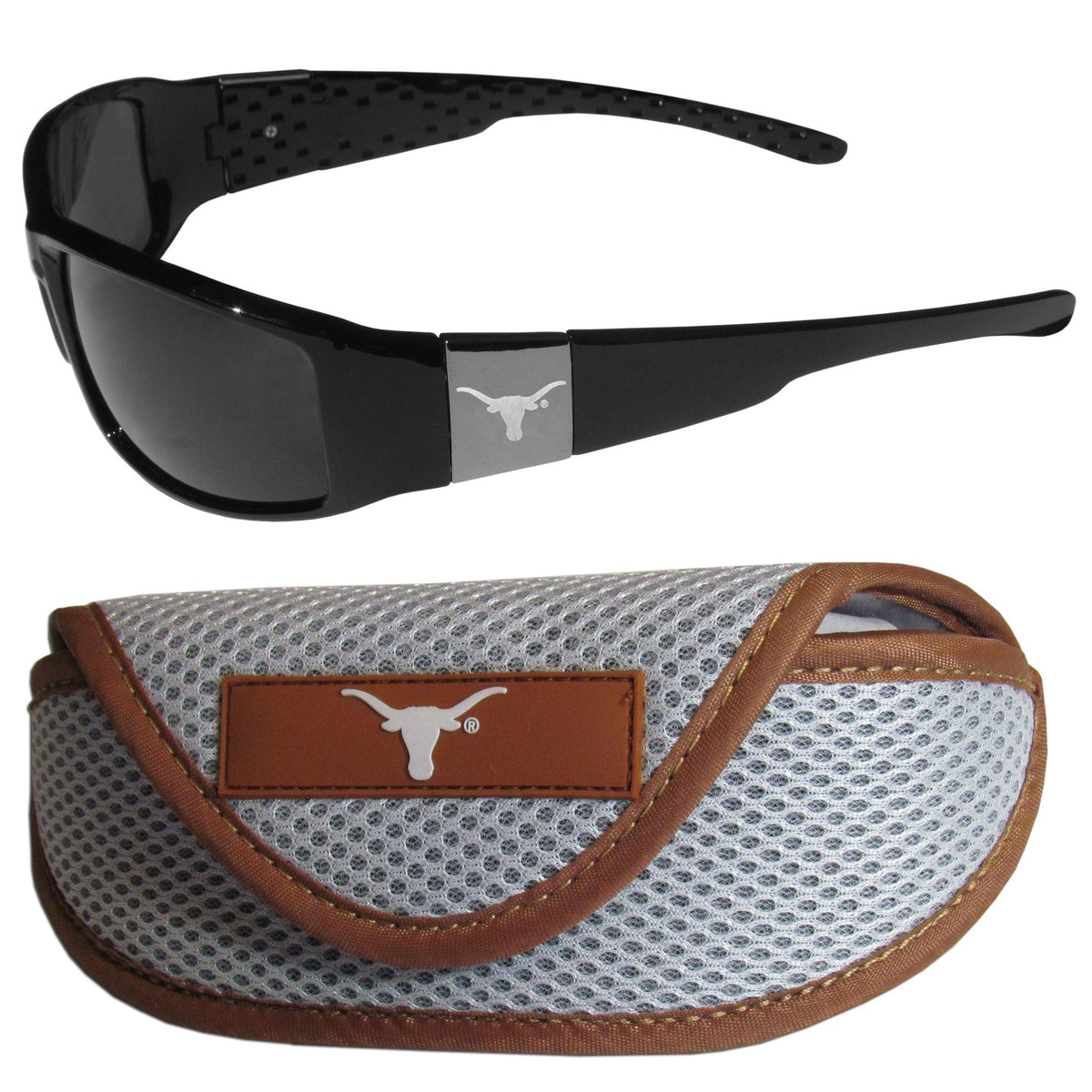Texas Longhorns Chrome Wrap Sunglasses and Sport Carrying Case - Flyclothing LLC