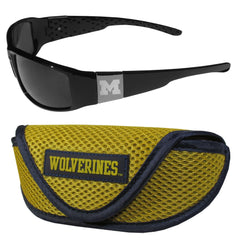 Michigan Wolverines Chrome Wrap Sunglasses and Sport Carrying Case - Flyclothing LLC