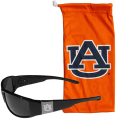 Auburn Tigers Etched Chrome Wrap Sunglasses and Bag - Flyclothing LLC
