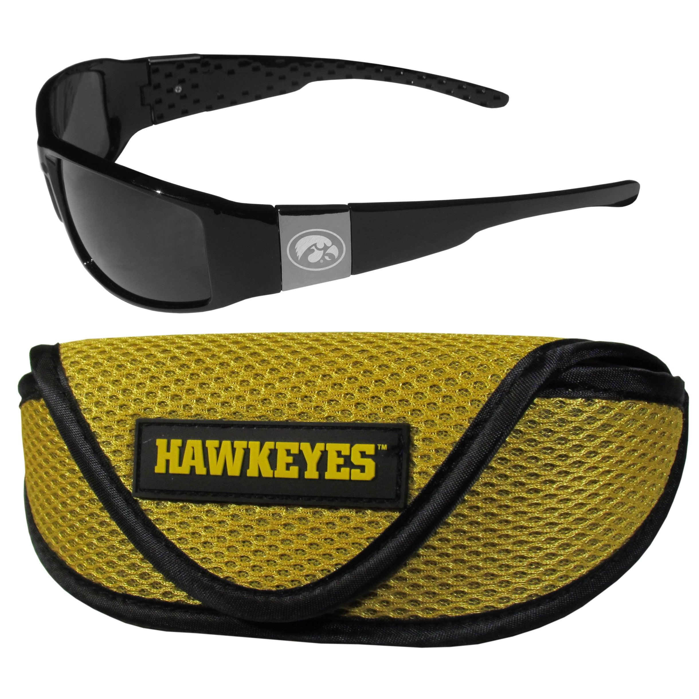 Iowa Hawkeyes Chrome Wrap Sunglasses and Sport Carrying Case - Flyclothing LLC