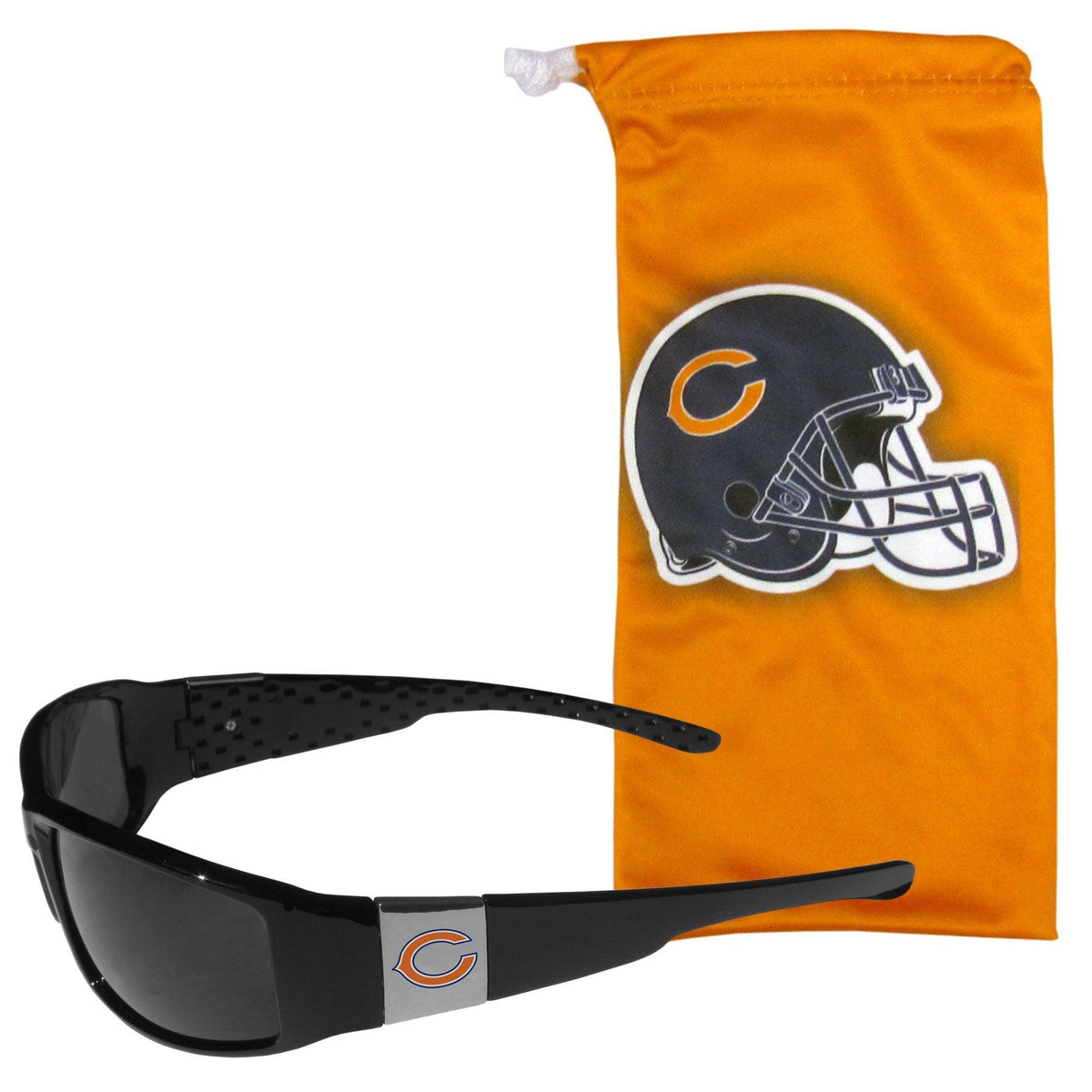 Chicago Bears Chrome Wrap Sunglasses and Bag - Flyclothing LLC