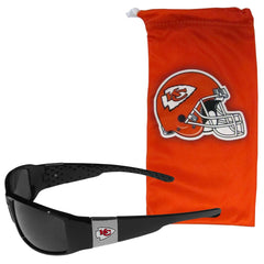 Kansas City Chiefs Chrome Wrap Sunglasses and Bag - Flyclothing LLC