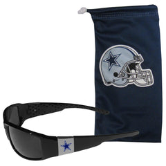 Dallas Cowboys Chrome Wrap Sunglasses and Bag - Flyclothing LLC