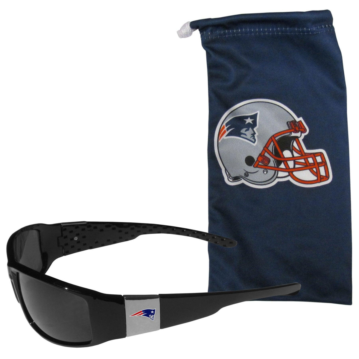 New England Patriots Chrome Wrap Sunglasses and Bag - Flyclothing LLC