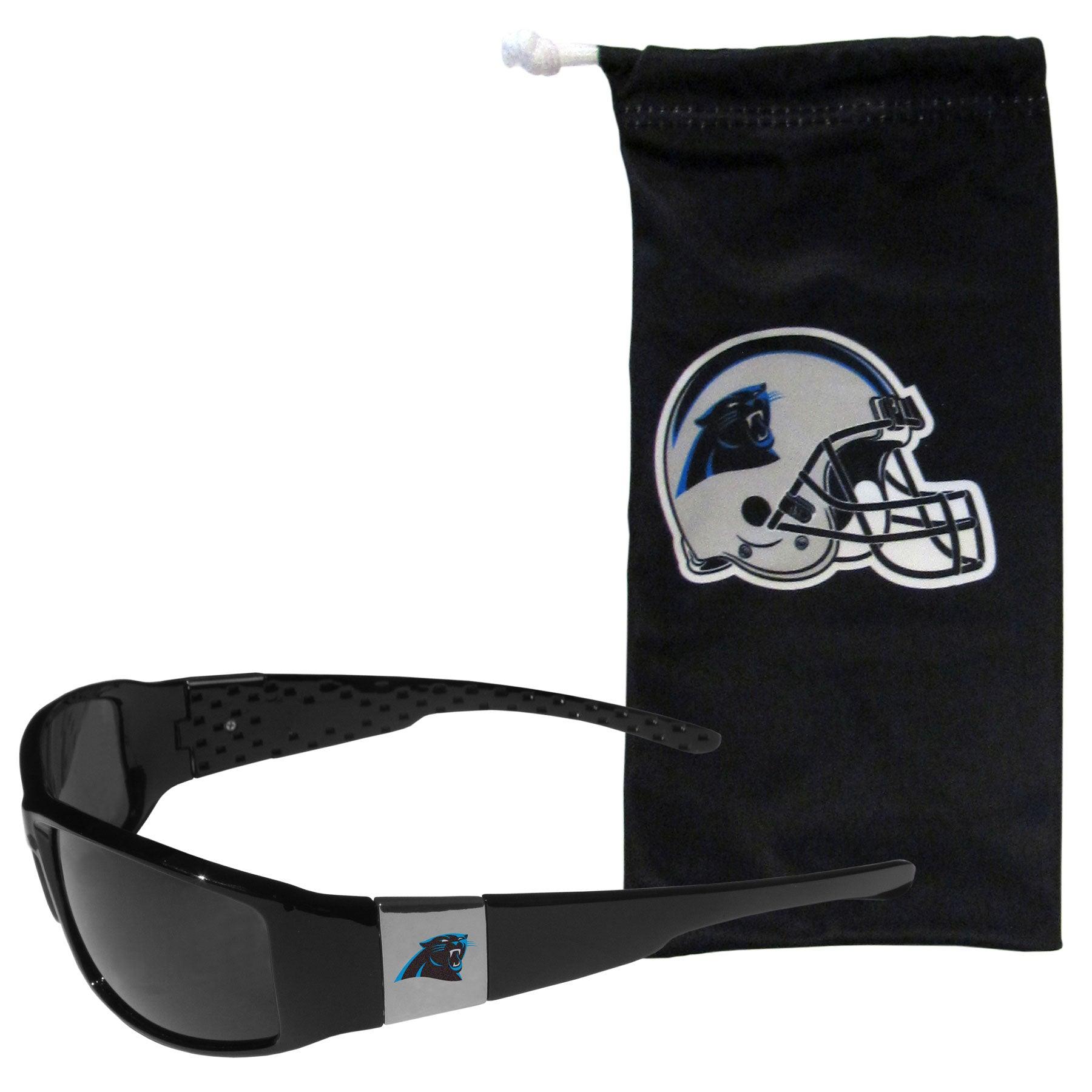 Carolina Panthers Chrome Wrap Sunglasses and Bag - Flyclothing LLC