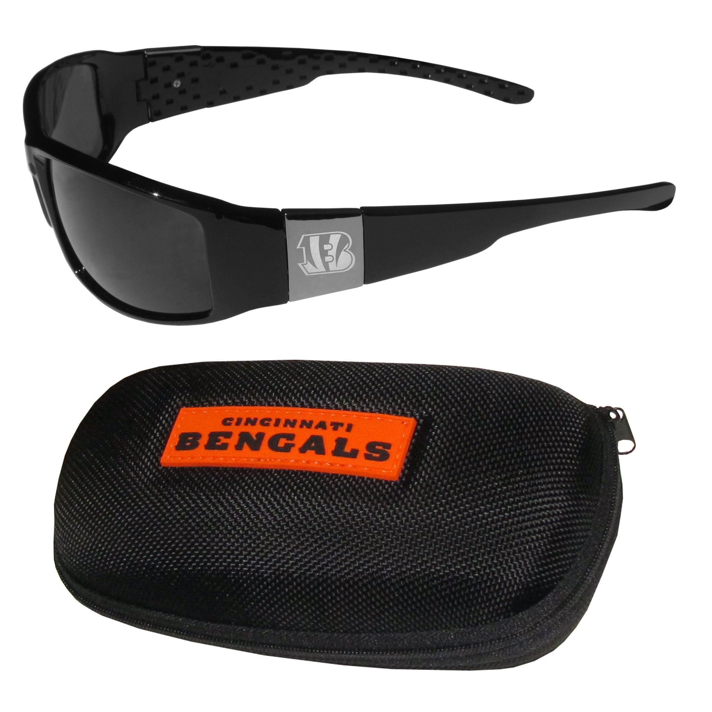 Cincinnati Bengals Chrome Wrap Sunglasses and Zippered Carrying Case - Flyclothing LLC