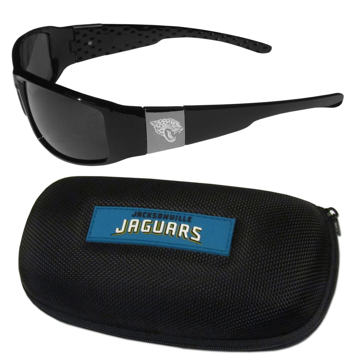 Jacksonville Jaguars Chrome Wrap Sunglasses and Zippered Carrying Case - Flyclothing LLC