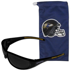 Baltimore Ravens Sunglass and Bag Set - Siskiyou Buckle