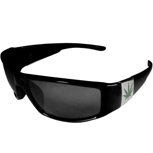 Pot Leaf Chrome Wrap Sunglasses - Siskiyou Buckle - Flyclothing LLC