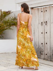 Printed Surplice Spaghetti Strap Dress - Trendsi