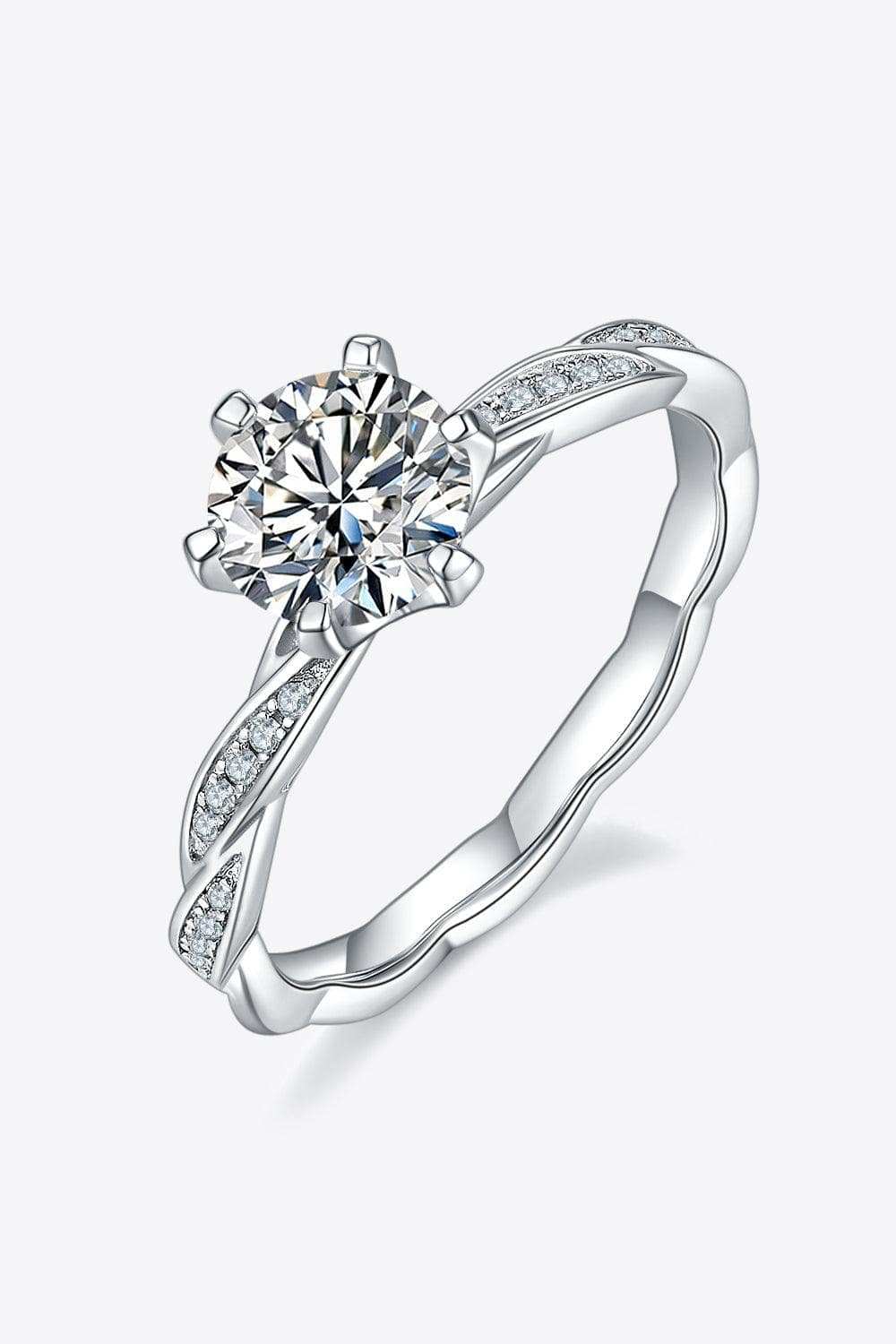 1 Carat Moissanite 925 Sterling Silver Ring - Trendsi - Flyclothing LLC