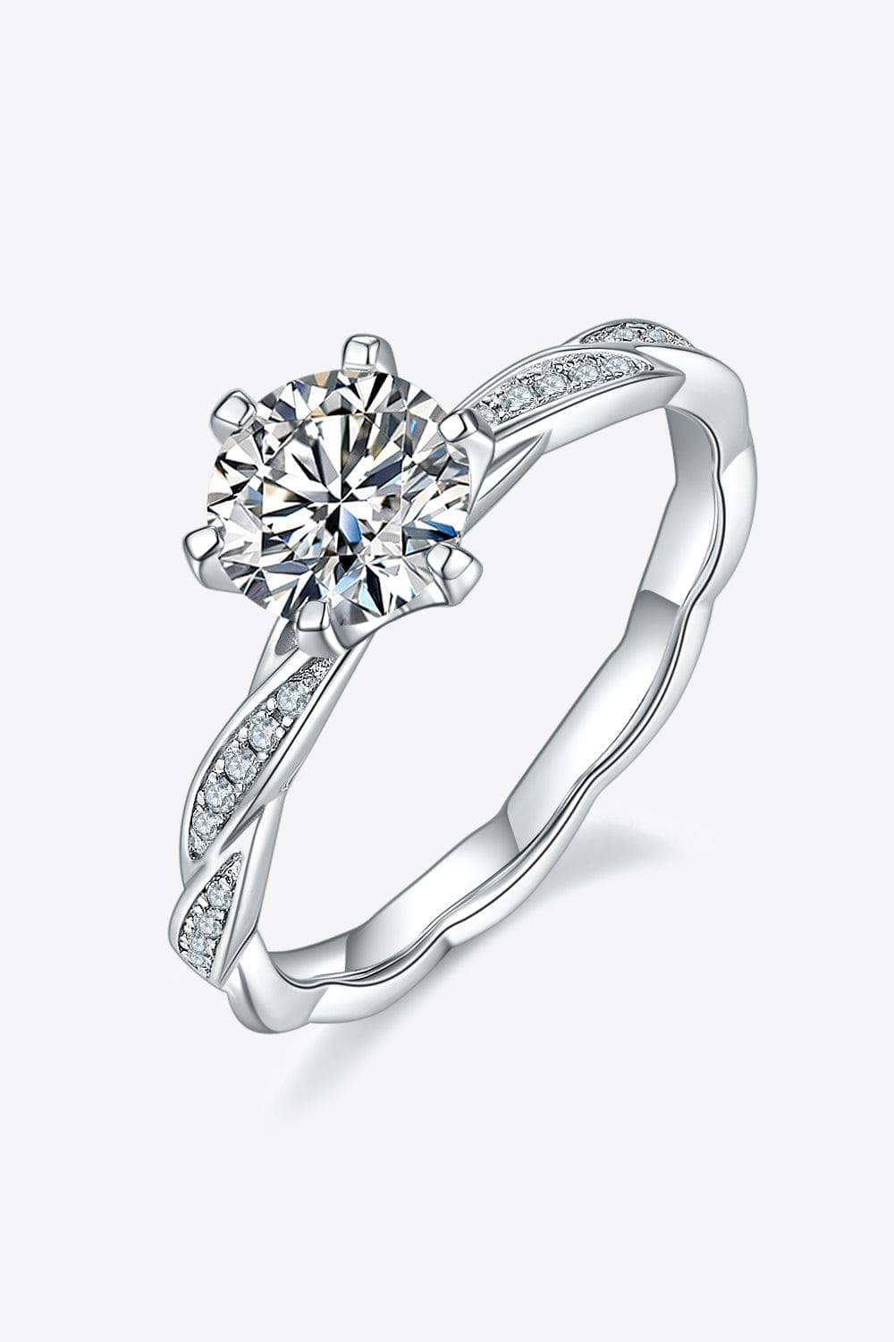 1 Carat Moissanite 925 Sterling Silver Ring - Trendsi