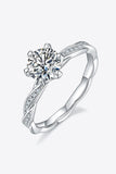 1 Carat Moissanite 925 Sterling Silver Ring - Trendsi