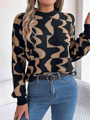 Round Neck Long Sleeve Sweater - Trendsi