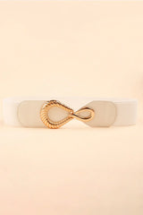 Ribbed Alloy Buckle Elastic Belt - Trendsi - Flyclothing LLC