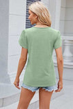 V-Neck Short Sleeve T-Shirt - Trendsi - Flyclothing LLC