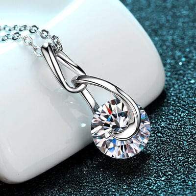 2 Carat Moissanite 925 Sterling Silver Necklace - Trendsi - Flyclothing LLC
