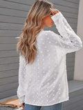 Swiss Dot Drop Shoulder Shirt - Trendsi - Flyclothing LLC