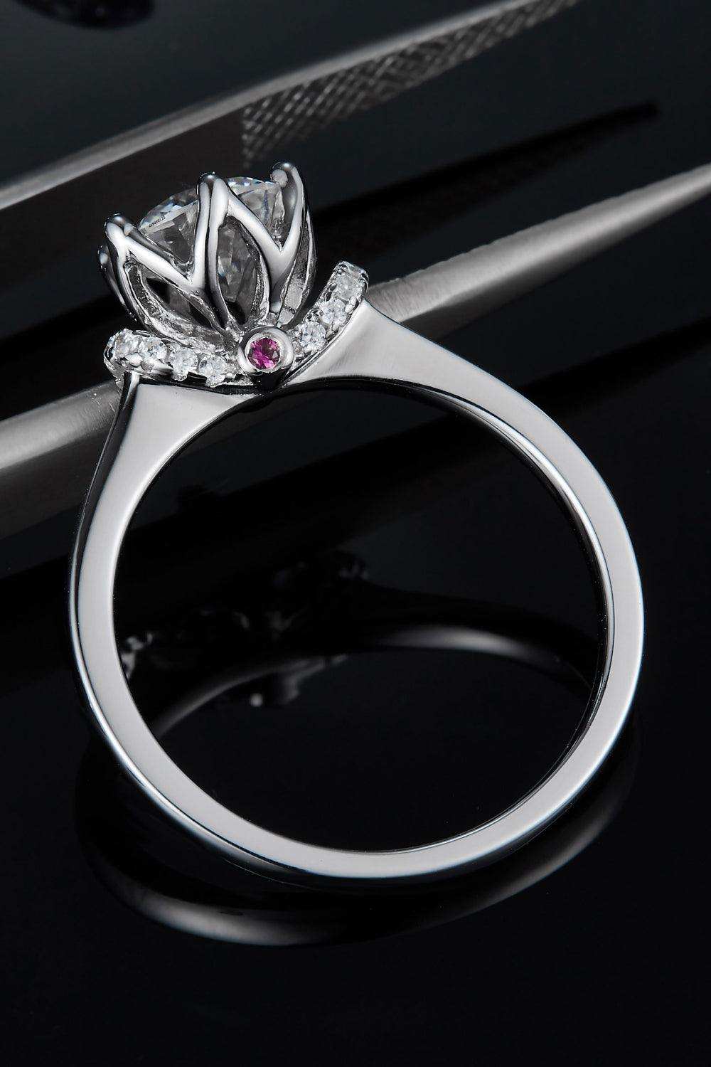 1 Carat Moissanite 925 Sterling Silver Ring - Trendsi - Flyclothing LLC
