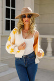 Floral Open Front Fuzzy Cardigan - Trendsi - Flyclothing LLC