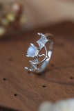Moonstone Bat 925 Sterling Silver Ring - Trendsi