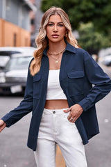 Dropped Shoulder Longline Shirt with Pockets - Trendsi - Flyclothing LLC