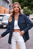 Dropped Shoulder Longline Shirt with Pockets - Trendsi - Flyclothing LLC