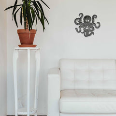 Octopus Nautical Haitian Steel Drum Wall Art x 16 - Haitian Artisans