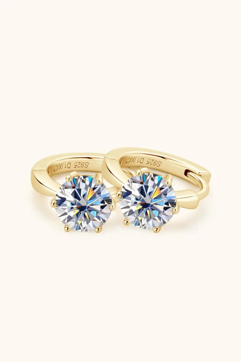 2 Carat Moissanite 925 Sterling Silver Huggie Earrings - Trendsi - Flyclothing LLC