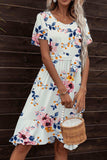 Tie Waist Petal Sleeve Ruffle Hem Dress - Trendsi - Flyclothing LLC