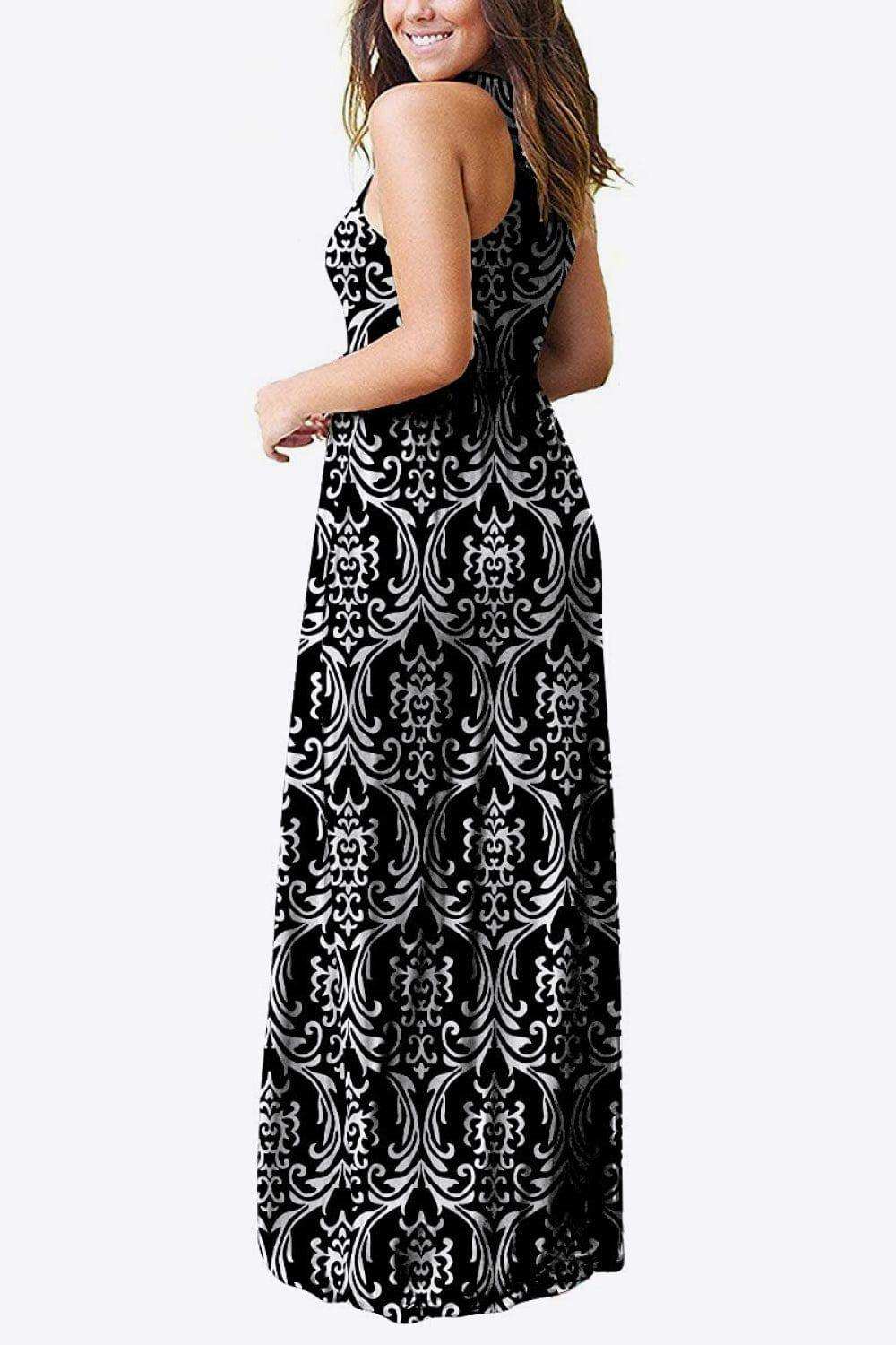 Empire Waist Sleeveless Dress with Pockets - Trendsi - Flyclothing LLC