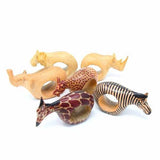 Set of Six Mahogany Wood Animal Napkin Rings - Jedando Handicrafts - Jedando Handicrafts
