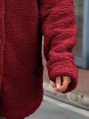 Button Down Collared Coat - Trendsi