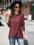 Round Neck Long Sleeve T-Shirt - Trendsi - Flyclothing LLC