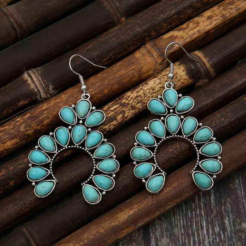 Artificial Turquoise Drop Earrings - Trendsi - Flyclothing LLC