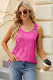 Round Neck Wide Strap Tank - Trendsi