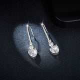 5.44 Carat 925 Sterling Silver Moissanite Heart Drop Earrings - Trendsi