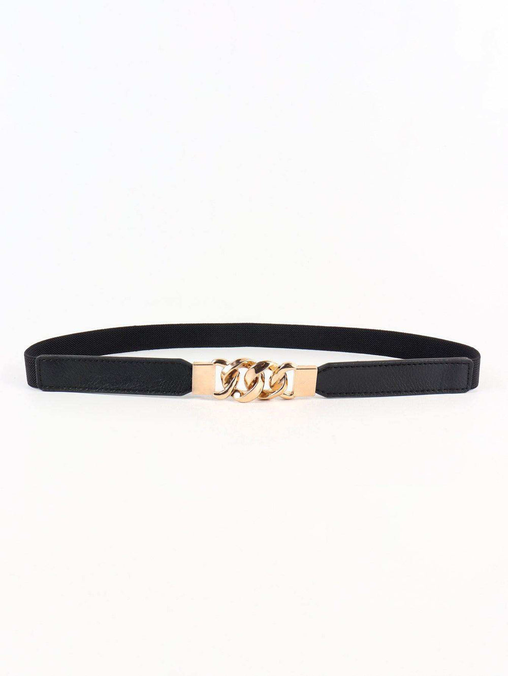 Zinc Alloy Buckle Elastic PU Belt - Trendsi - Flyclothing LLC