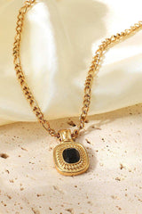 18K Gold Plated Inlaid Rhinestone Pendant Necklace - Trendsi - Flyclothing LLC