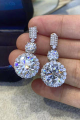 12 Carat Moissanite Platinum-Plated Drop Earrings - Trendsi