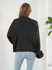 Floral Open Front Long Sleeve Cardigan - Trendsi