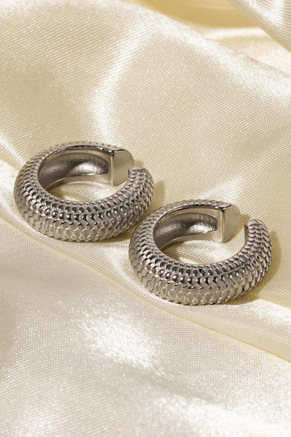 Scale Stainless Steel Cuff Earrings - Trendsi - Flyclothing LLC