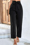 Belted High-Rise Wide Leg Pants - Trendsi