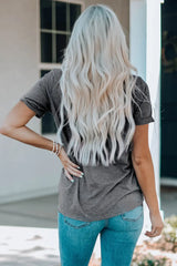Slogan Graphic Round Neck Tee - Trendsi - Flyclothing LLC